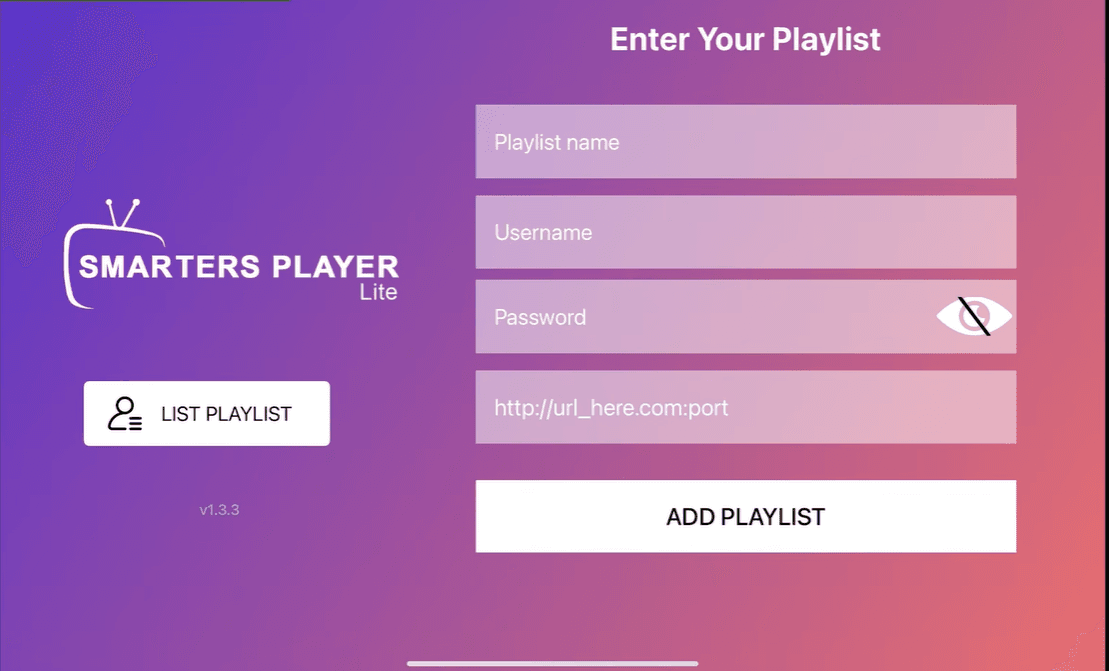 Step 4 - Enter your IPTV Credentials